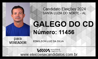 Candidato GALEGO DO CD 2024 - SANTA LUZIA DO NORTE - Eleições