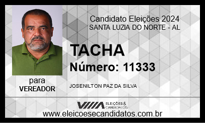 Candidato TACHA 2024 - SANTA LUZIA DO NORTE - Eleições