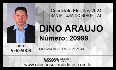 Candidato DINO ARAUJO 2024 - SANTA LUZIA DO NORTE - Eleições