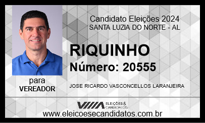 Candidato RIQUINHO 2024 - SANTA LUZIA DO NORTE - Eleições