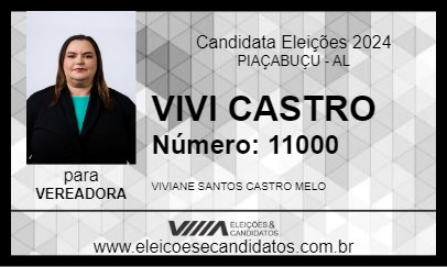 Candidato VIVI CASTRO 2024 - PIAÇABUÇU - Eleições