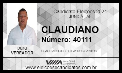 Candidato CLAUDIANO 2024 - JUNDIÁ - Eleições