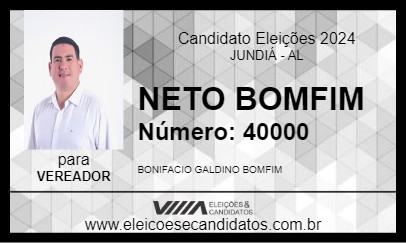 Candidato NETO BOMFIM 2024 - JUNDIÁ - Eleições