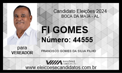 Candidato FI GOMES 2024 - BOCA DA MATA - Eleições