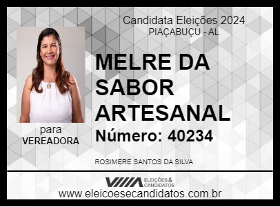 Candidato MELRE DA SABOR ARTESANAL 2024 - PIAÇABUÇU - Eleições