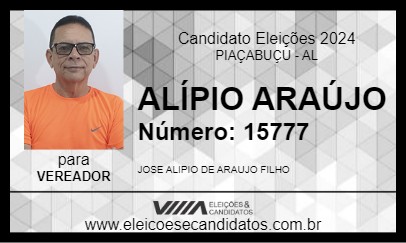 Candidato ALÍPIO ARAÚJO 2024 - PIAÇABUÇU - Eleições