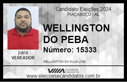 Candidato WELLINGTON DO PEBA 2024 - PIAÇABUÇU - Eleições