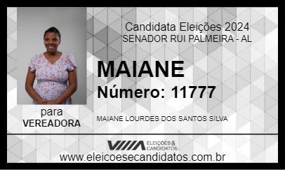 Candidato MAIANE 2024 - SENADOR RUI PALMEIRA - Eleições