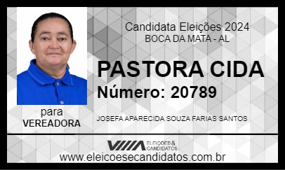 Candidato PASTORA CIDA 2024 - BOCA DA MATA - Eleições