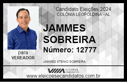 Candidato JAMMES SOBREIRA 2024 - COLÔNIA LEOPOLDINA - Eleições