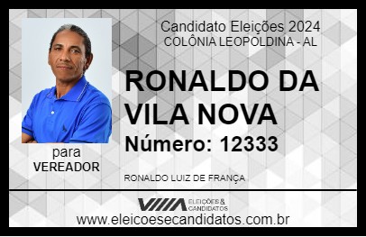 Candidato RONALDO DA VILA NOVA 2024 - COLÔNIA LEOPOLDINA - Eleições