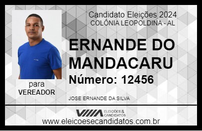 Candidato ERNANDE DO MANDACARU 2024 - COLÔNIA LEOPOLDINA - Eleições