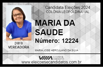 Candidato MARIA DA SAUDE 2024 - COLÔNIA LEOPOLDINA - Eleições