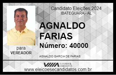 Candidato AGNALDO FARIAS 2024 - IBATEGUARA - Eleições