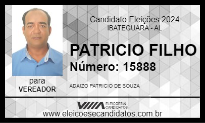 Candidato PATRICIO FILHO 2024 - IBATEGUARA - Eleições