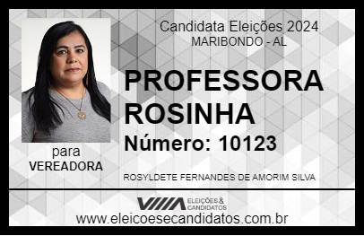 Candidato PROFESSORA ROSINHA 2024 - MARIBONDO - Eleições