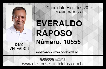 Candidato EVERALDO RAPOSO 2024 - MARIBONDO - Eleições