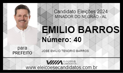 Candidato EMILIO BARROS 2024 - MINADOR DO NEGRÃO - Eleições