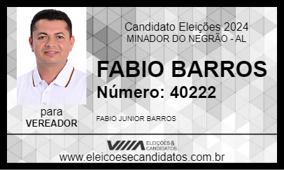 Candidato FABIO BARROS 2024 - MINADOR DO NEGRÃO - Eleições