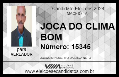 Candidato JOCA DO CLIMA BOM 2024 - MACEIÓ - Eleições