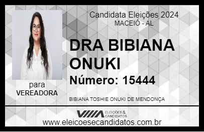 Candidato DRA BIBIANA ONUKI 2024 - MACEIÓ - Eleições