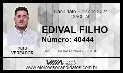 Candidato EDIVAL FILHO 2024 - IGACI - Eleições