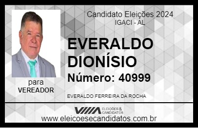 Candidato EVERALDO DIONÍSIO 2024 - IGACI - Eleições