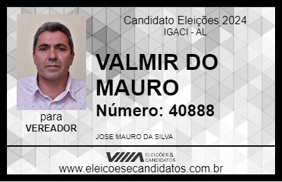 Candidato VALMIR DO MAURO 2024 - IGACI - Eleições