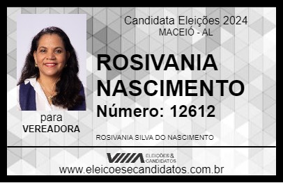 Candidato ROSIVANIA NASCIMENTO 2024 - MACEIÓ - Eleições