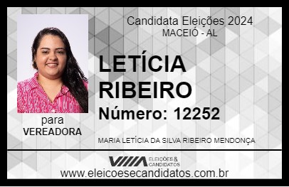 Candidato LETÍCIA RIBEIRO 2024 - MACEIÓ - Eleições