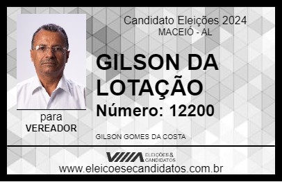 Candidato GILSON DA LOTAÇÃO 2024 - MACEIÓ - Eleições