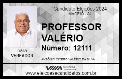 Candidato PROFESSOR VALÉRIO 2024 - MACEIÓ - Eleições