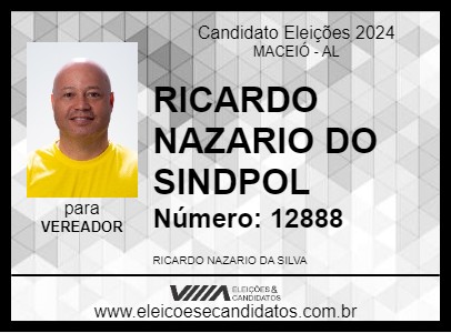 Candidato RICARDO NAZARIO DO SINDPOL 2024 - MACEIÓ - Eleições