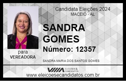 Candidato SANDRA GOMES 2024 - MACEIÓ - Eleições