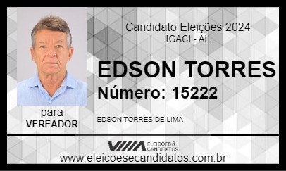 Candidato EDSON TORRES 2024 - IGACI - Eleições