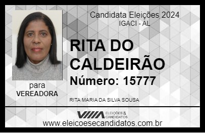 Candidato RITA DO CALDEIRÃO 2024 - IGACI - Eleições