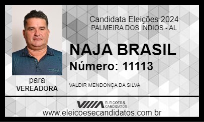 Candidato NAJA BRASIL 2024 - PALMEIRA DOS ÍNDIOS - Eleições