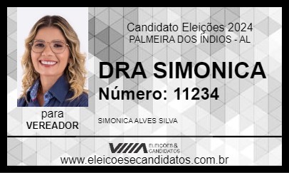 Candidato DRA SIMONICA 2024 - PALMEIRA DOS ÍNDIOS - Eleições