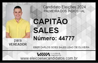 Candidato CAPITÃO SALES 2024 - PALMEIRA DOS ÍNDIOS - Eleições