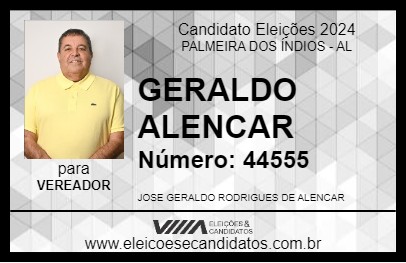 Candidato GERALDO ALENCAR 2024 - PALMEIRA DOS ÍNDIOS - Eleições