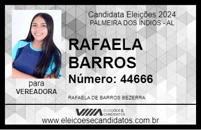 Candidato RAFAELA BARROS 2024 - PALMEIRA DOS ÍNDIOS - Eleições