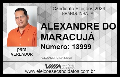 Candidato ALEXANDRE DO MARACUJÁ 2024 - BRANQUINHA - Eleições