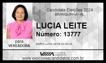 Candidato LUCIA LEITE 2024 - BRANQUINHA - Eleições