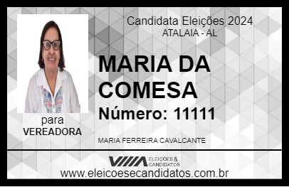 Candidato MARIA DA COMESA 2024 - ATALAIA - Eleições