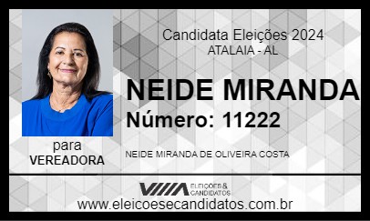 Candidato NEIDE MIRANDA 2024 - ATALAIA - Eleições