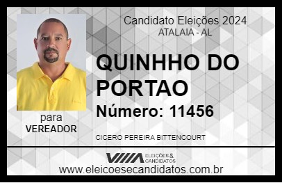 Candidato QUINHHO DO PORTAO 2024 - ATALAIA - Eleições