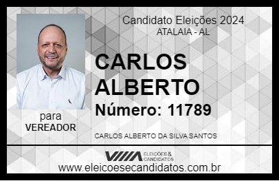 Candidato CARLOS ALBERTO 2024 - ATALAIA - Eleições