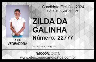 Candidato ZILDA DA GALINHA 2024 - PÃO DE AÇÚCAR - Eleições