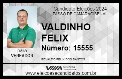 Candidato VALDINHO FELIX 2024 - PASSO DE CAMARAGIBE - Eleições