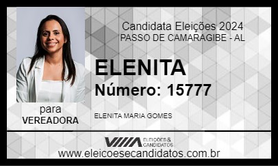 Candidato ELENITA 2024 - PASSO DE CAMARAGIBE - Eleições